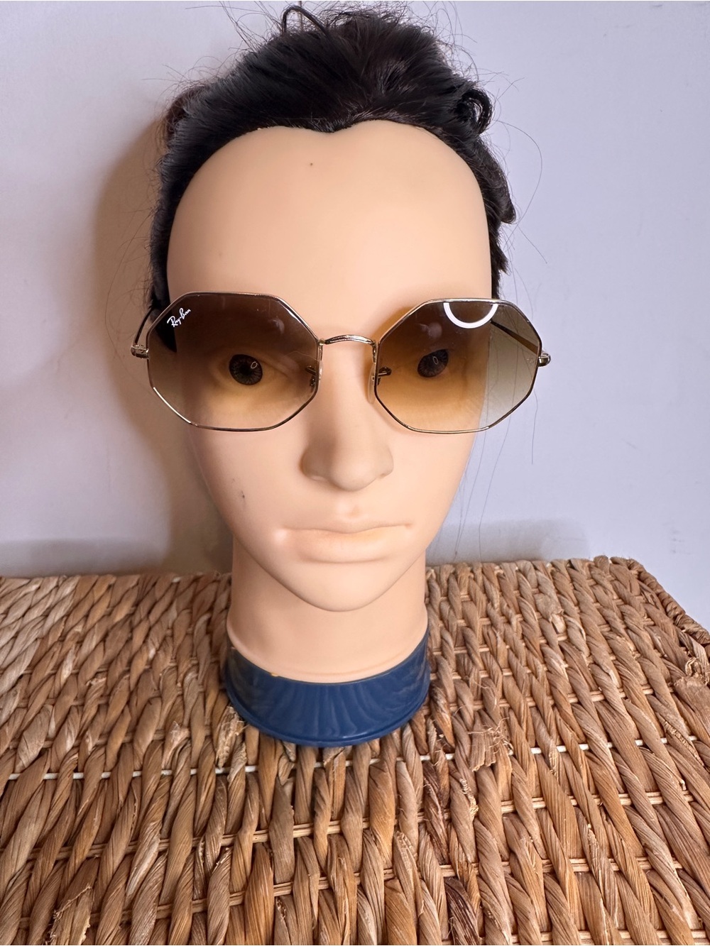 Ray-Ban Women’s Octagonal Gradient Brown/Gold Sunglasses